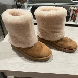 UGG Tan and Cream Ankle Boots